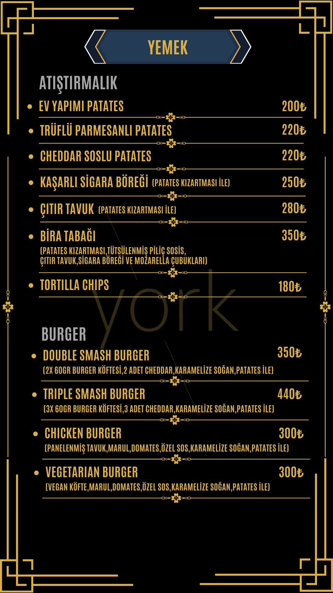 york-menu